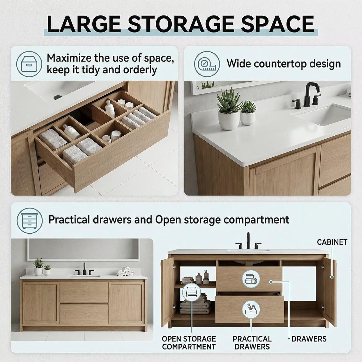 High QLO 36IN bathroom vanity review features in daily use