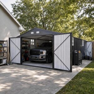 Image 1 of IDEALHOUSE 12x25 metal garage shed review
