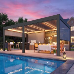 Image 1 of MELLCOM motorized pergola review