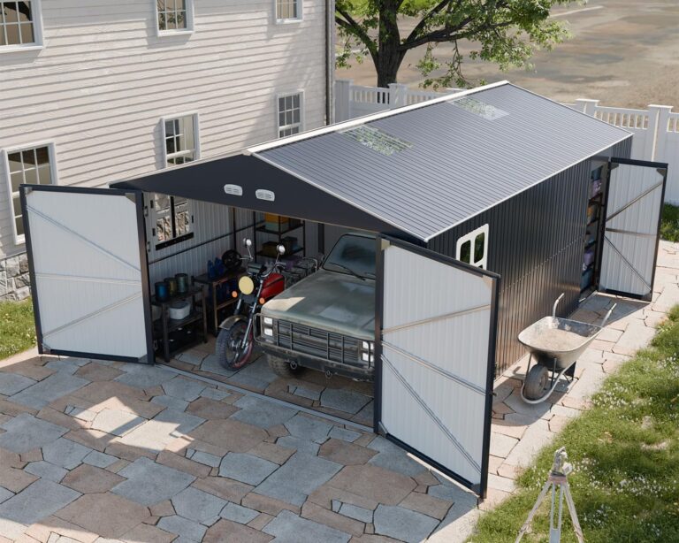 Image 1 of WACASA 13x20x8.3 FT metal garage shed review