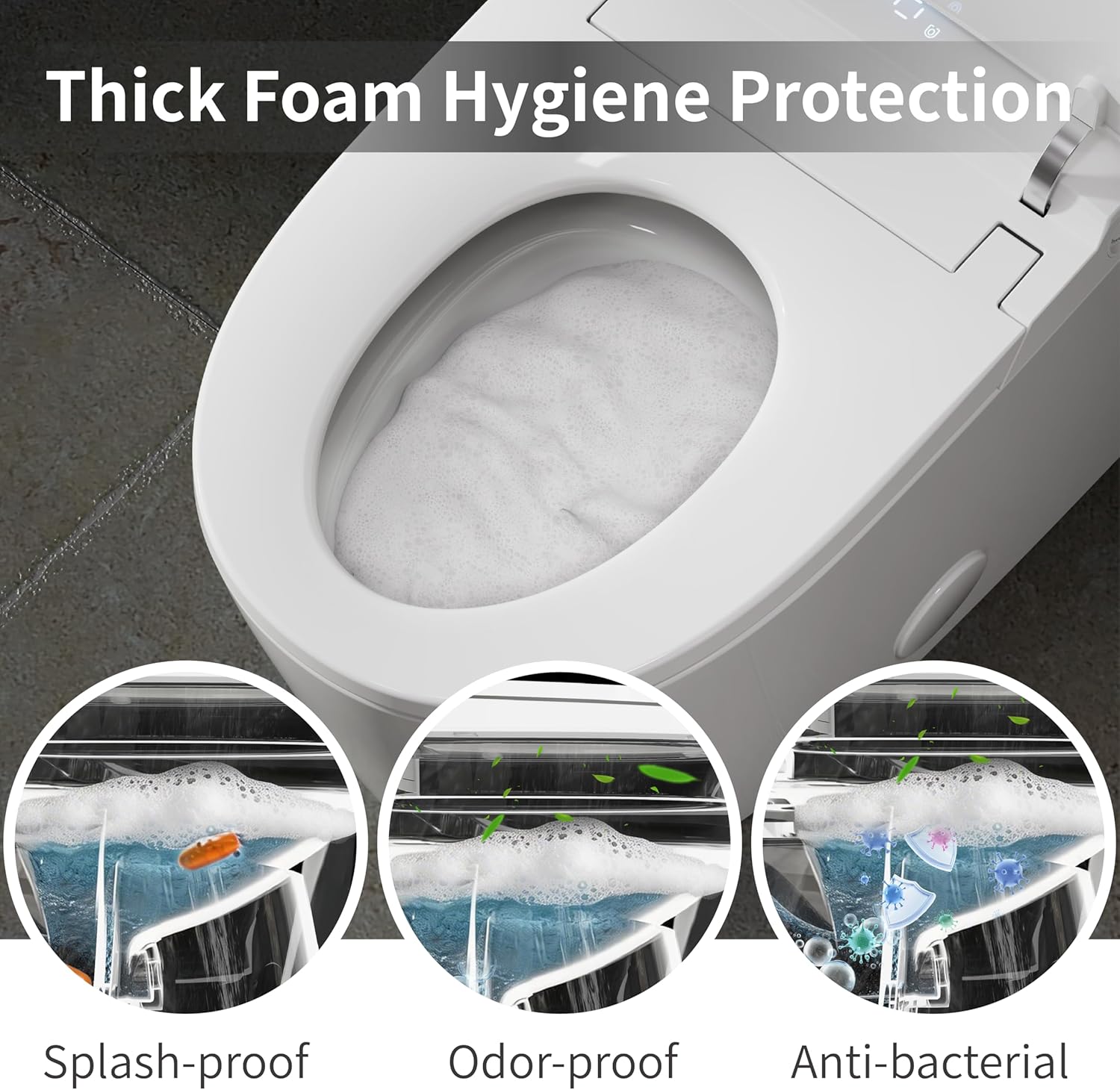 BYBARENOVA smart toilet review real-world details not found in the official specs including foam shield operation and deodorization system