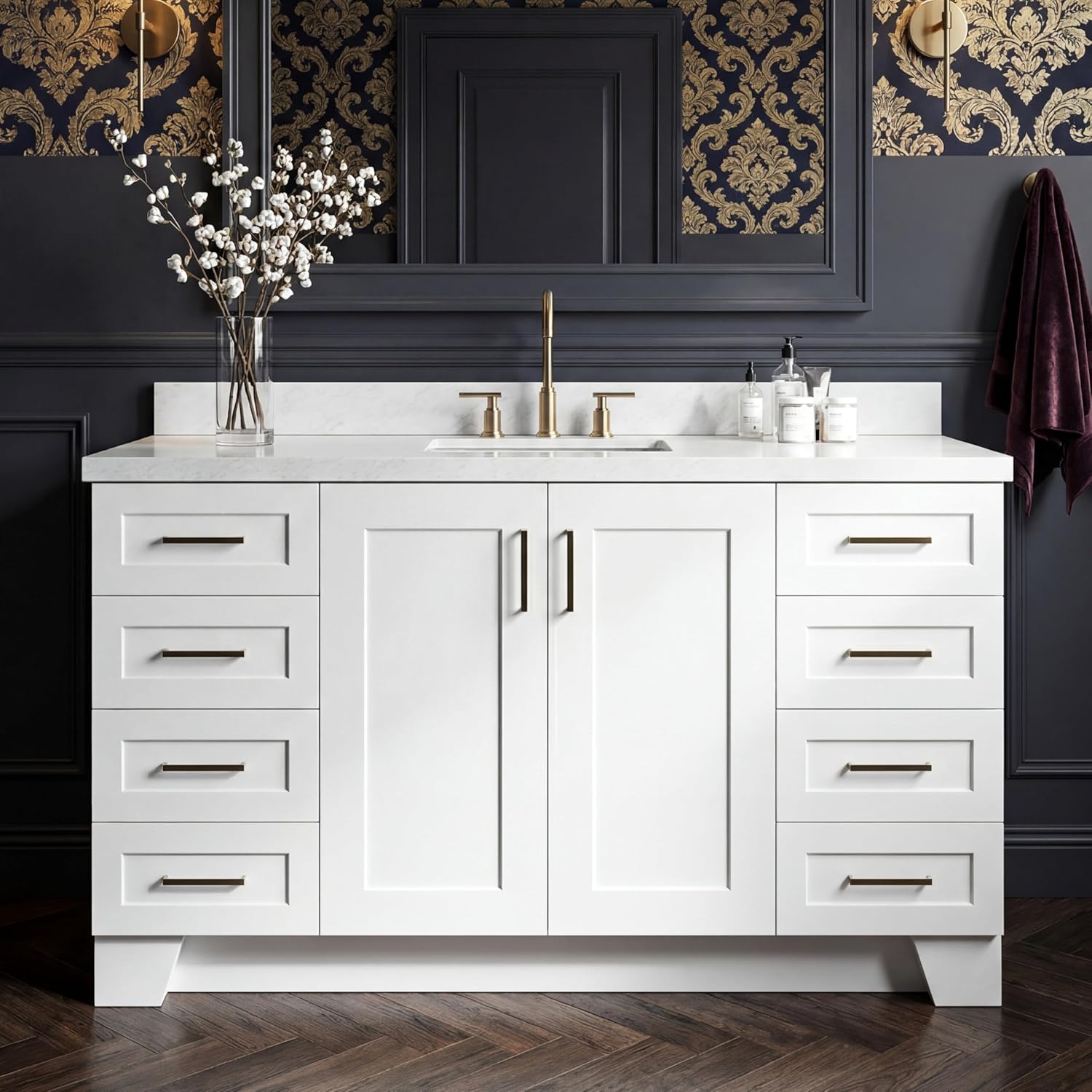 DKB Emilia 60 inch bathroom vanity review build quality and materials close-up