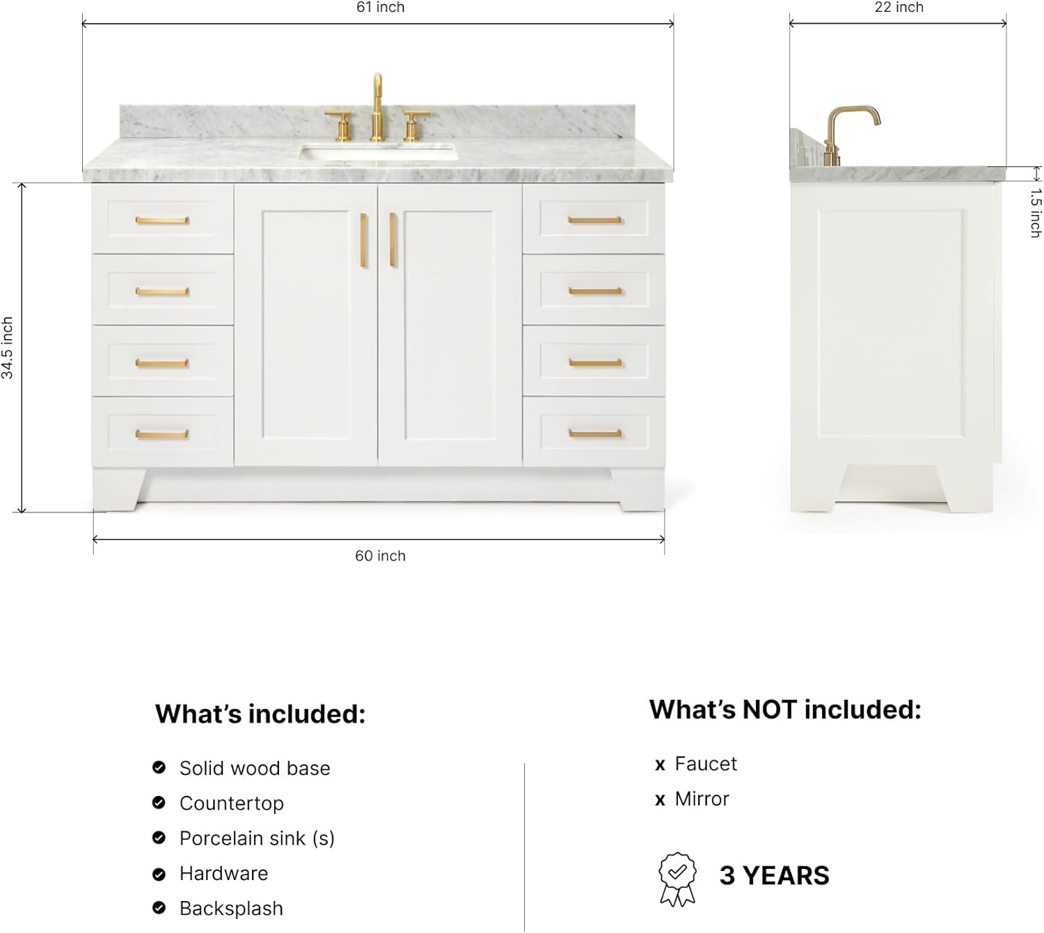 DKB Emilia 60 inch bathroom vanity review real-world performance test results