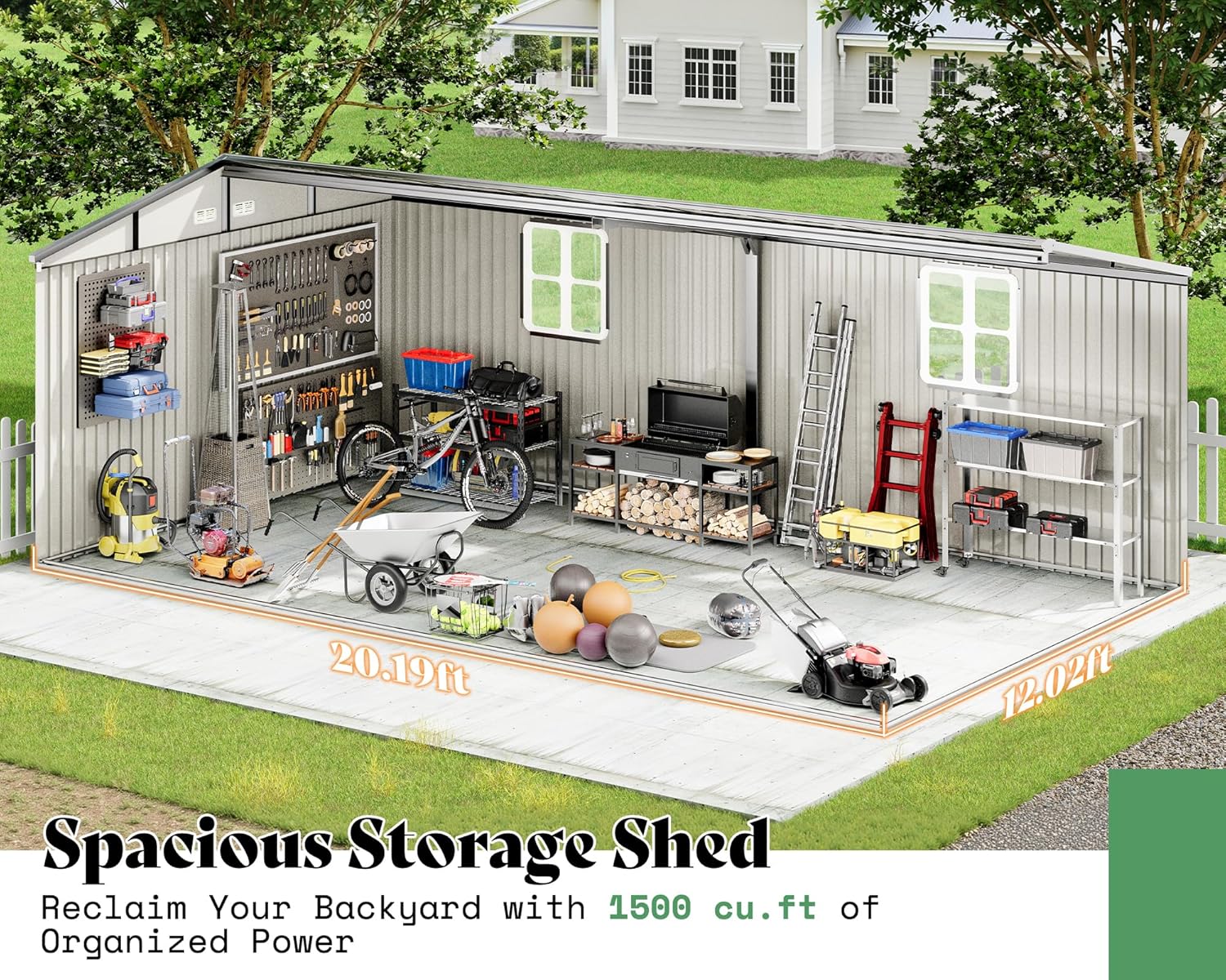VanAcc 12x20x7.2 FT outdoor storage shed review — verified performance results against manufacturer claims