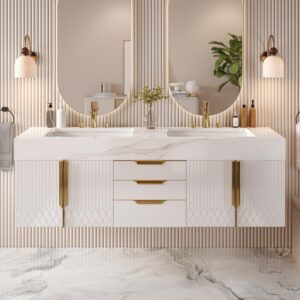 Image 1 of homary 60 inch floating bathroom vanity review