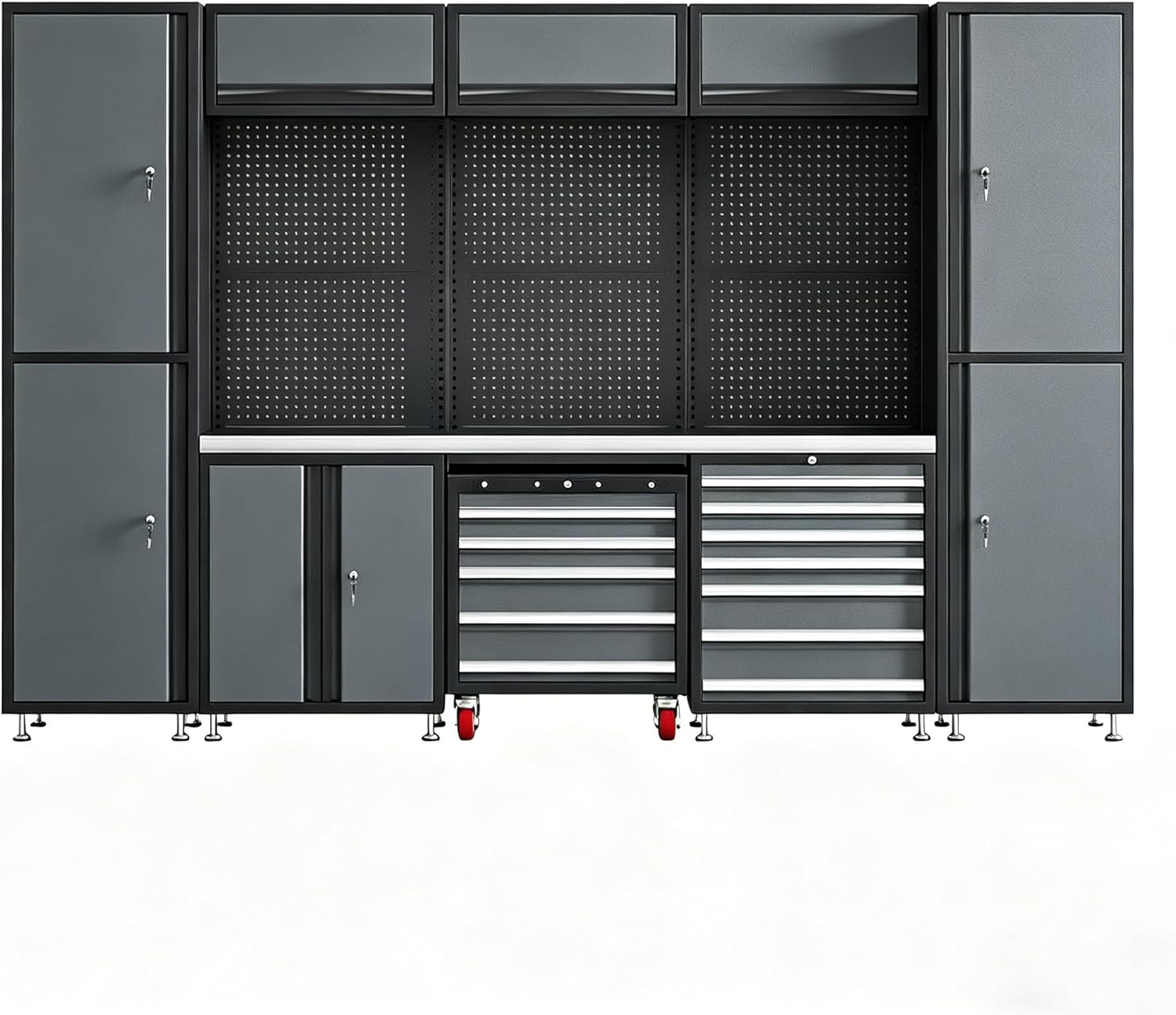 wipiaaao garage storage cabinet review close-up of steel construction, weld points, and anti-rust coating on metal panels