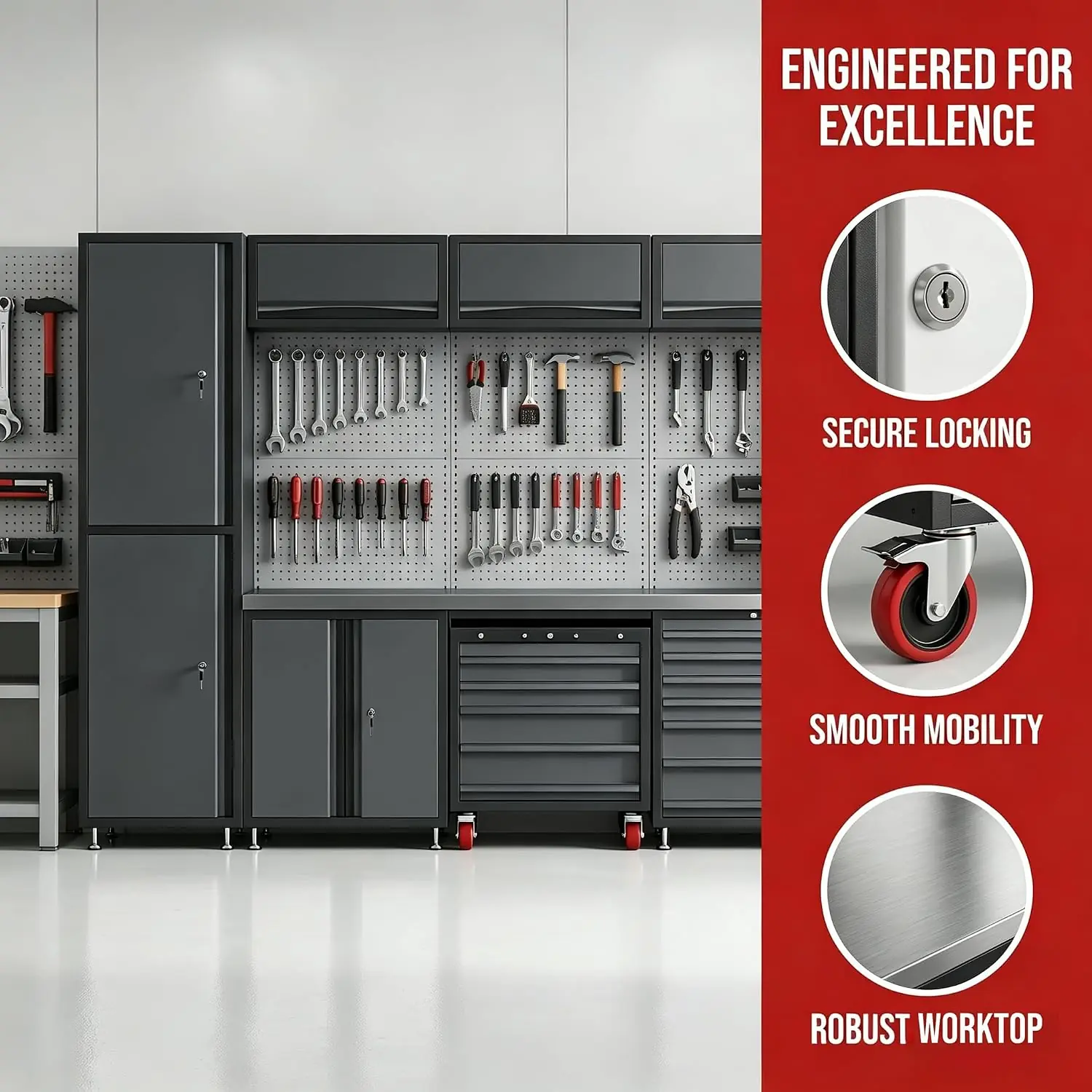 wipiaaao garage storage cabinet review: Pros & Cons verdict 2 wipiaaao garage storage cabinet review testing load capacity on workbench and drawers with real tools