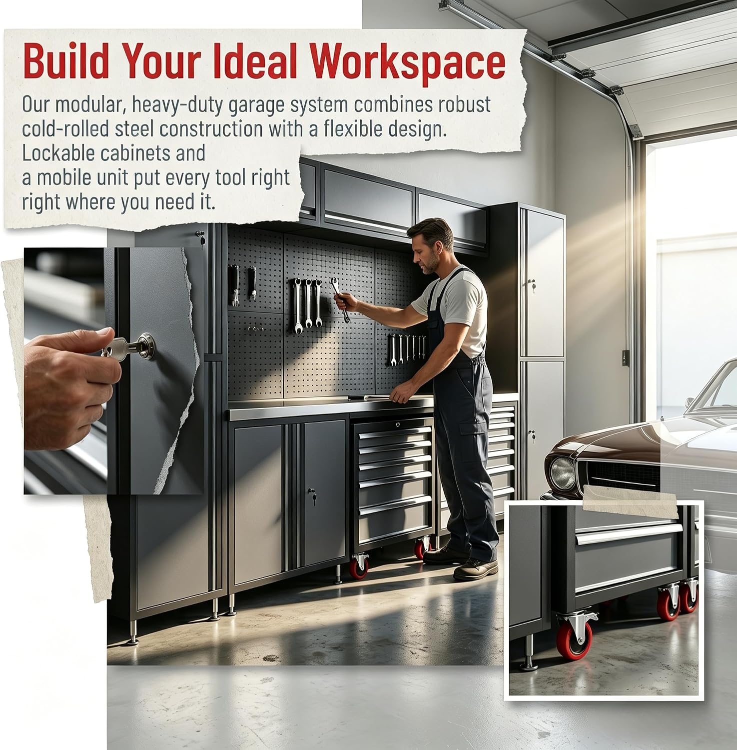 wipiaaao garage storage cabinet review features in daily use including drawers, shelves, and pegboard organization